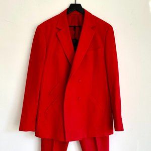 Two piece double breast red suit